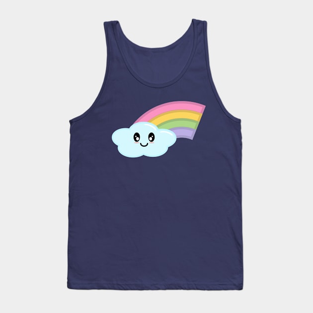 Kawaii Cute Happy Rainbow in Purple Tank Top by Kelly Gigi